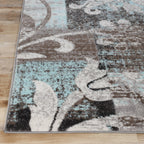Tapis d'intérieur ou de couloir contemporain à motif patchwork floral Pastiche de qualité supérieure