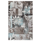 Tapis d'intérieur ou de couloir contemporain à motif patchwork floral Pastiche de qualité supérieure