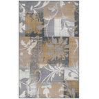 Tapis d'intérieur ou de couloir contemporain à motif patchwork floral Pastiche de qualité supérieure