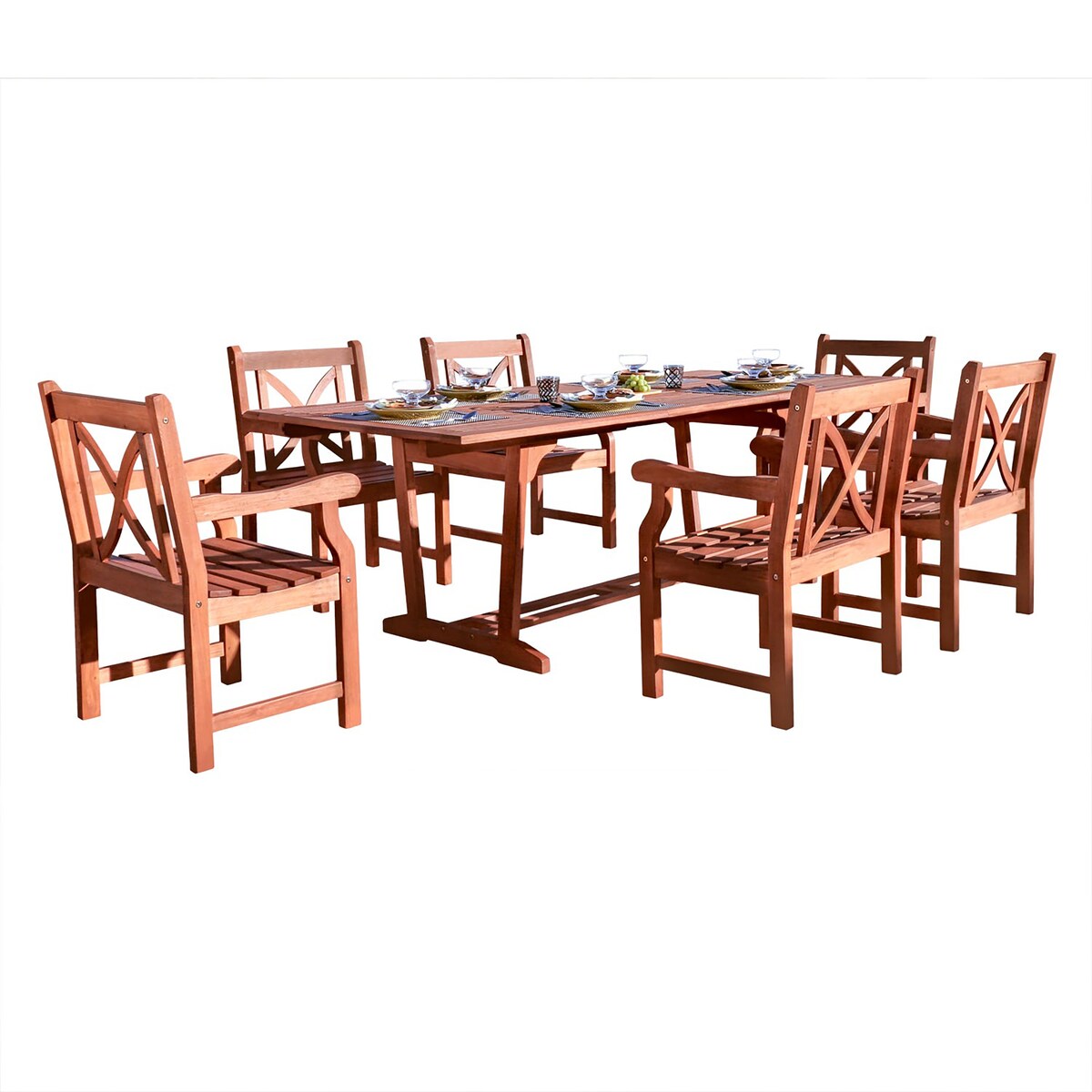 Ensemble de salle à manger rectangulaire Surfside de 91 pouces avec table extensible et fauteuil, 7 pièces, par Havenside Home