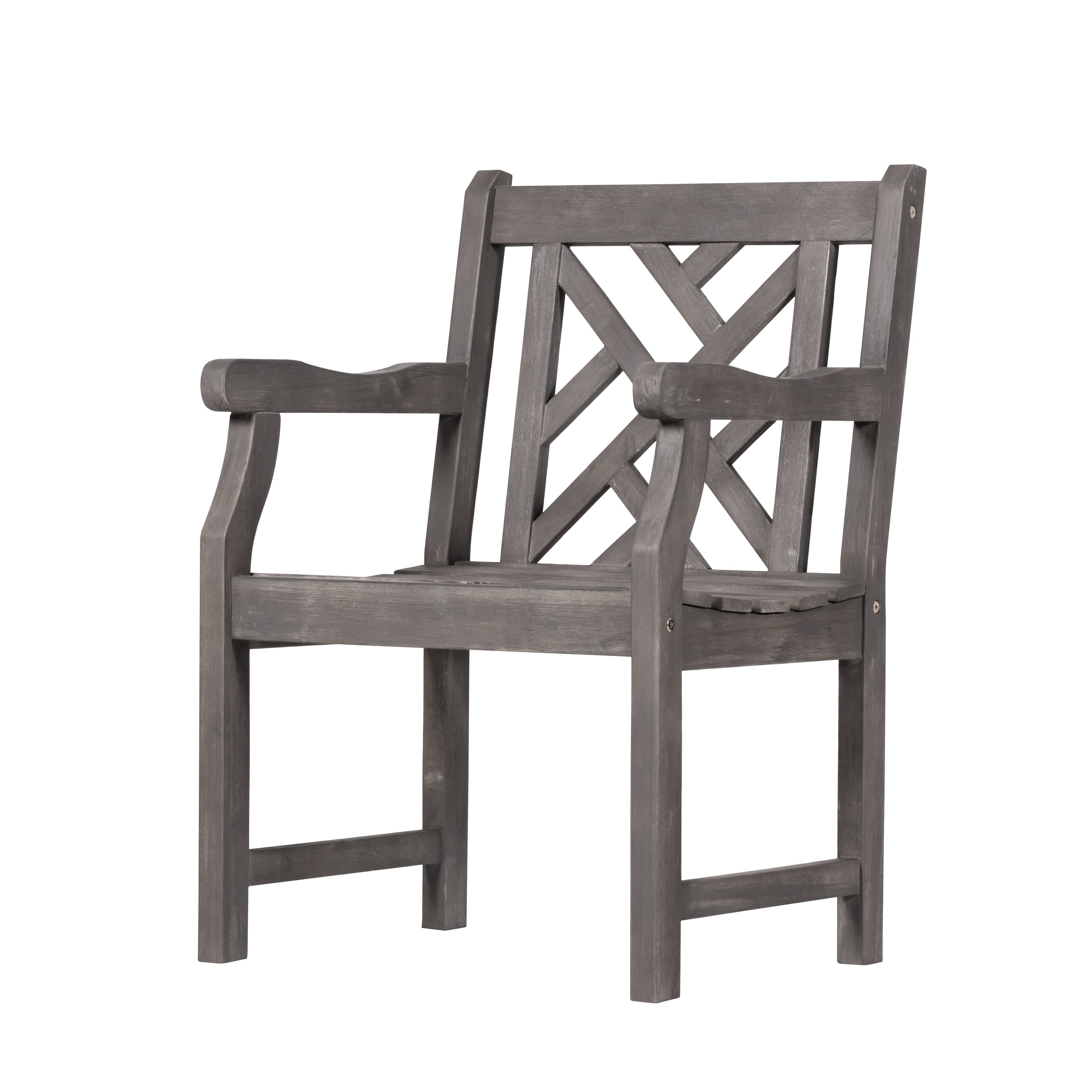 Ensemble de salle à manger d'extérieur rectangulaire en bois dur Surfside 7 pièces avec table et fauteuils par Havenside Home