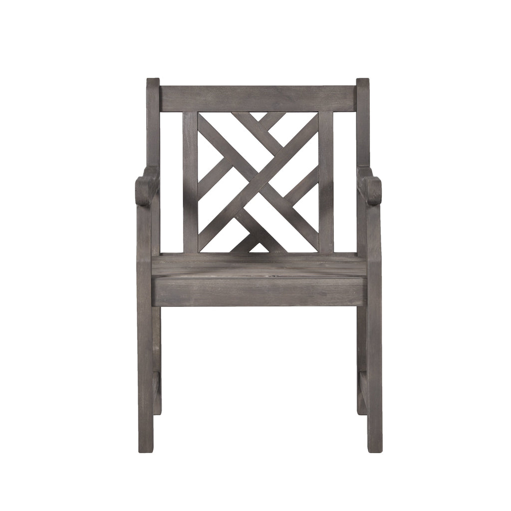Ensemble de salle à manger d'extérieur rectangulaire en bois dur Surfside 7 pièces avec table et fauteuils par Havenside Home