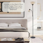 Lampadaire blanc LIGHTACCENTS avec abat-jour conique blanc opale – Lampes sur pied, lampes torches pour salon, chambre...