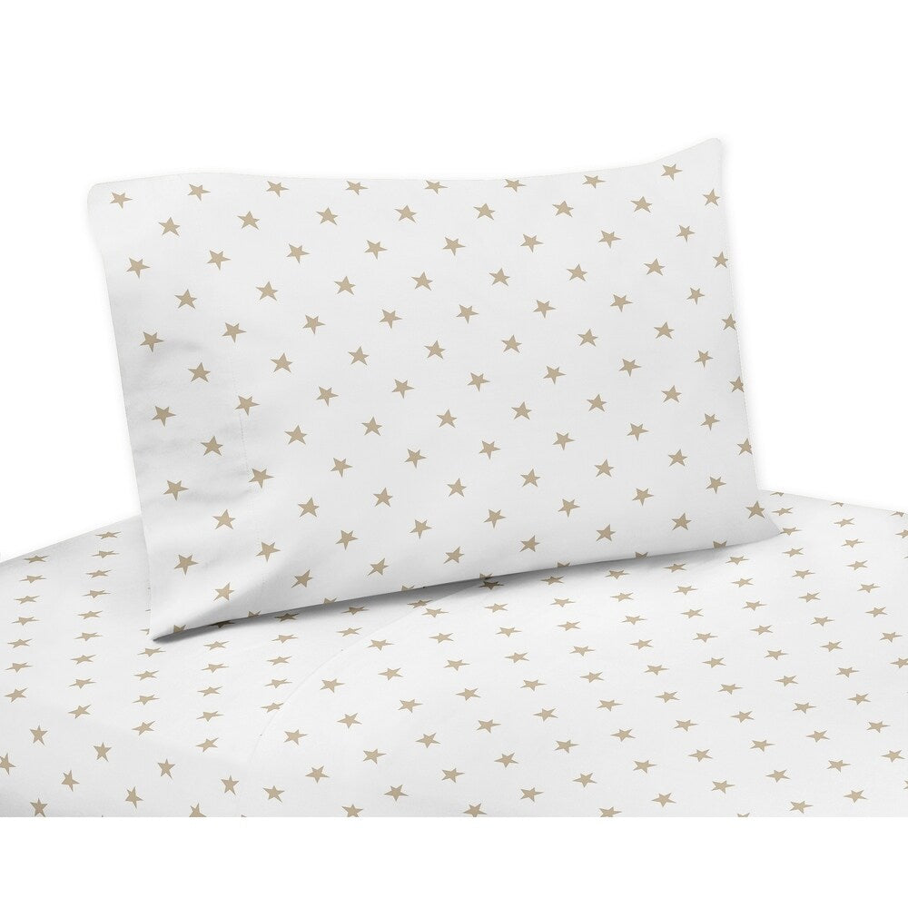 Ensemble de couette pour fille 5 pièces de la collection céleste Étoile et Lune rose blush, or et gris de Sweet Jojo Designs