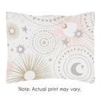 Ensemble de couette pour fille 5 pièces de la collection céleste Étoile et Lune rose blush, or et gris de Sweet Jojo Designs
