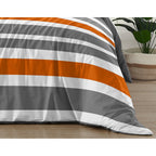 Ensemble de couette double 2 pièces à rayures orange et grises Sweet Jojo Designs