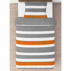 Ensemble de couette double 2 pièces à rayures orange et grises Sweet Jojo Designs
