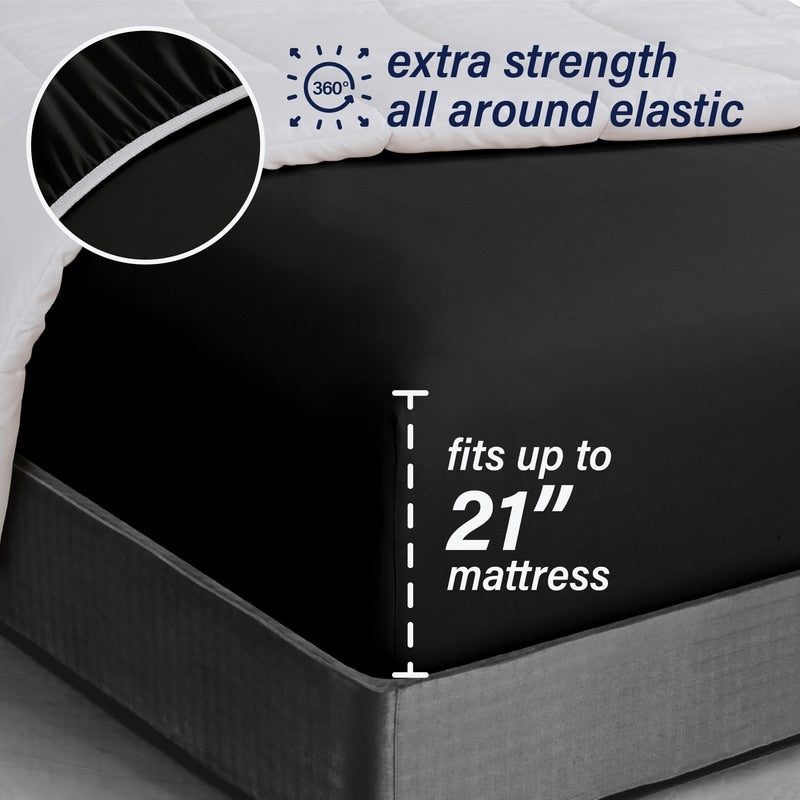 Drap-housse simple extra-profond en microfibre brossée double Swift Home de 45 à 53 cm