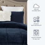 Ensemble de couette réversible luxueux en peluche et sherpa à poils longs Swift Home