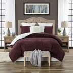 Ensemble de couette réversible luxueux en peluche et sherpa à poils longs Swift Home