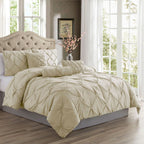 Parure de lit 3 pièces Swift Home Modern Diamond Pintuck en microfibre ultra-douce