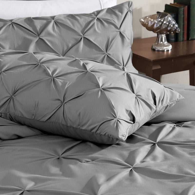 Parure de lit 3 pièces Swift Home Modern Diamond Pintuck en microfibre ultra-douce
