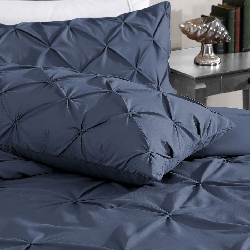 Parure de lit 3 pièces Swift Home Modern Diamond Pintuck en microfibre ultra-douce