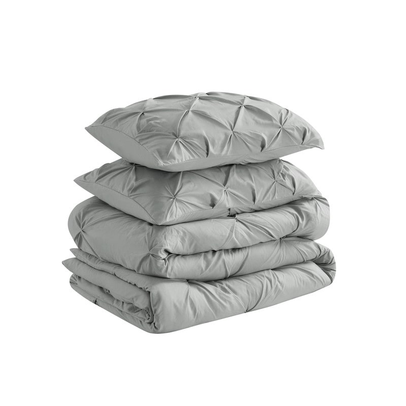 Parure de lit 3 pièces Swift Home Modern Diamond Pintuck en microfibre ultra-douce