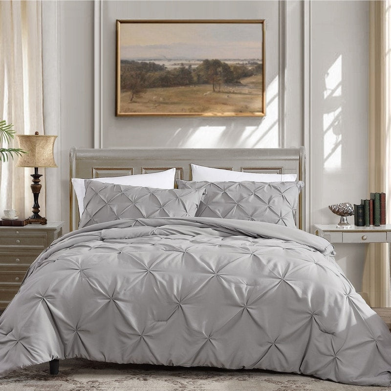 Parure de lit 3 pièces Swift Home Modern Diamond Pintuck en microfibre ultra-douce