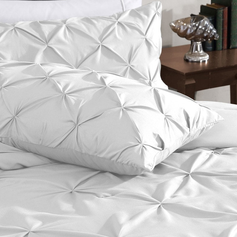 Parure de lit 3 pièces Swift Home Modern Diamond Pintuck en microfibre ultra-douce