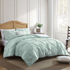 Parure de lit 3 pièces Swift Home Modern Diamond Pintuck en microfibre ultra-douce