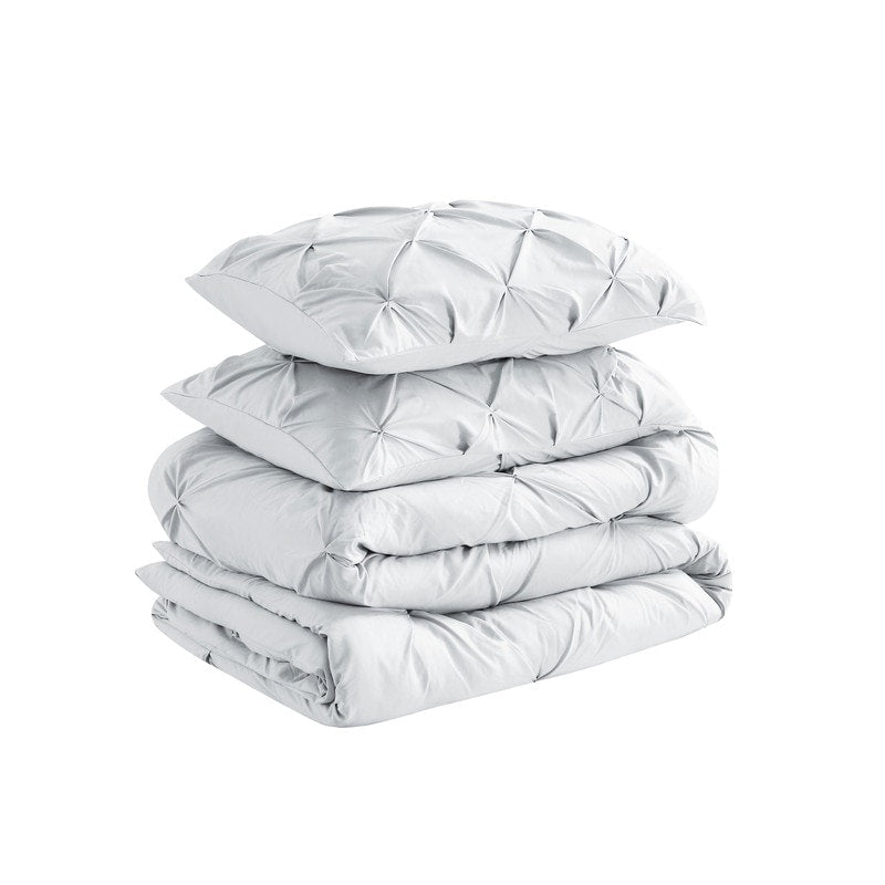 Parure de lit 3 pièces Swift Home Modern Diamond Pintuck en microfibre ultra-douce