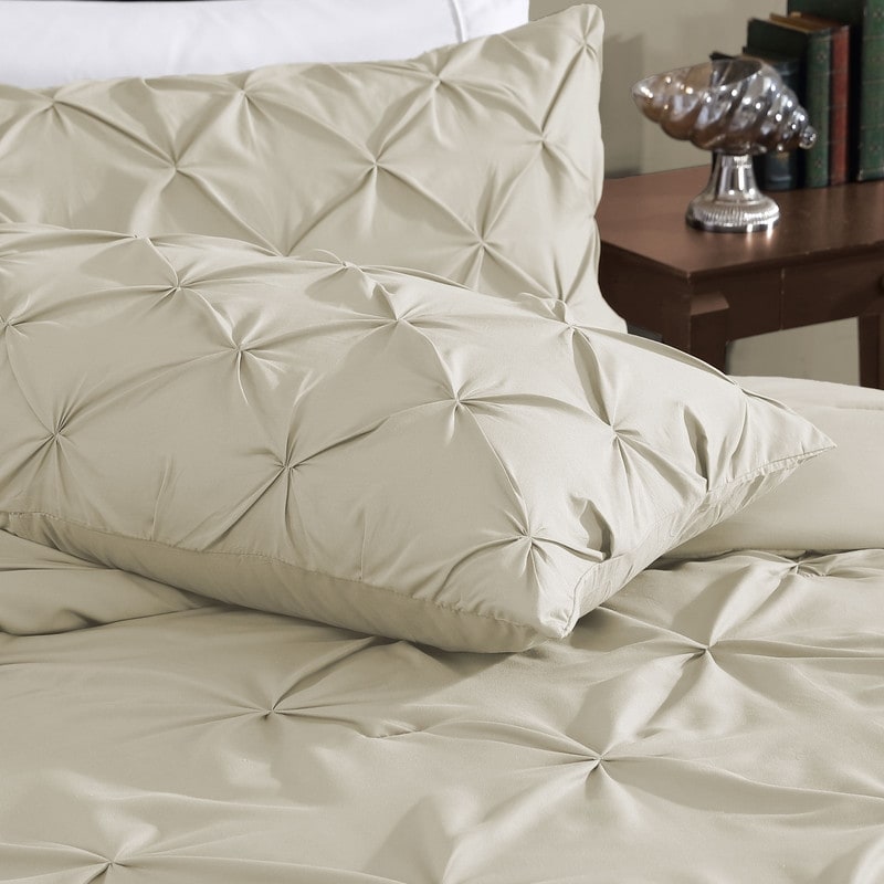 Parure de lit 3 pièces Swift Home Modern Diamond Pintuck en microfibre ultra-douce