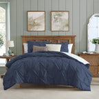 Parure de lit 3 pièces Swift Home Modern Diamond Pintuck en microfibre ultra-douce
