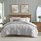 Parure de lit 3 pièces Swift Home Modern Diamond Pintuck en microfibre ultra-douce