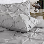 Parure de lit 3 pièces Swift Home Modern Diamond Pintuck en microfibre ultra-douce