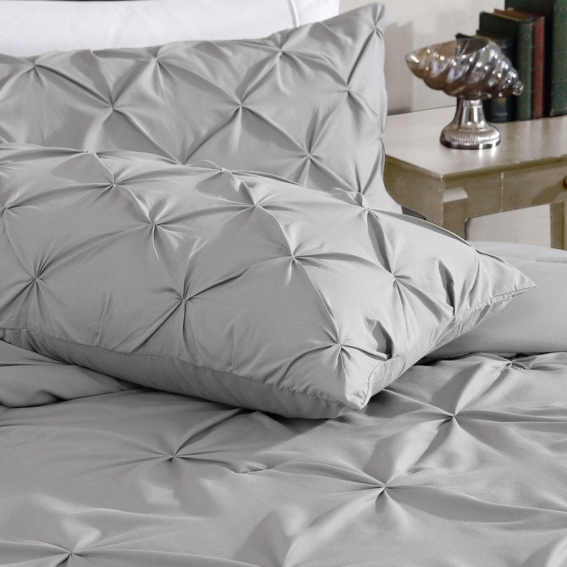Parure de lit 3 pièces Swift Home Modern Diamond Pintuck en microfibre ultra-douce
