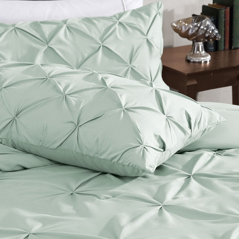 Parure de lit 3 pièces Swift Home Modern Diamond Pintuck en microfibre ultra-douce