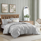 Parure de lit 3 pièces Swift Home Modern Diamond Pintuck en microfibre ultra-douce