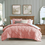Parure de lit 3 pièces Swift Home Modern Diamond Pintuck en microfibre ultra-douce