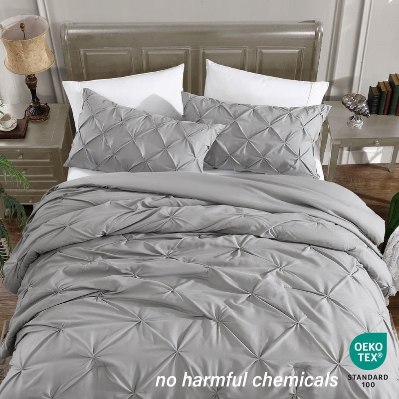 Parure de lit 3 pièces Swift Home Modern Diamond Pintuck en microfibre ultra-douce