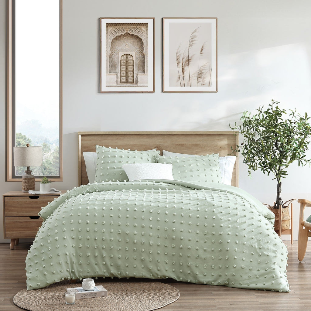 Parure de lit 3 pièces en microfibre ultra douce à pompons Swift Home