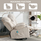 Fauteuil de massage chauffant pivotant, avec port USB et 2 porte-gobelets dans les poches latérales, accoudoirs en plastique