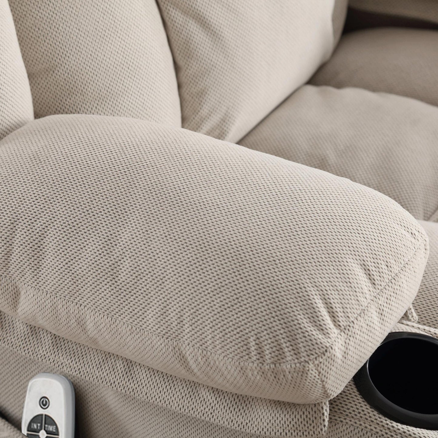 Fauteuil massant chauffant pivotant, avec port USB et 2 porte-gobelets dans les poches latérales