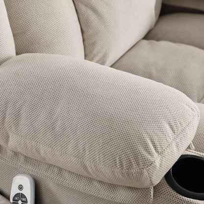 Fauteuil massant chauffant pivotant, avec port USB et 2 porte-gobelets dans les poches latérales