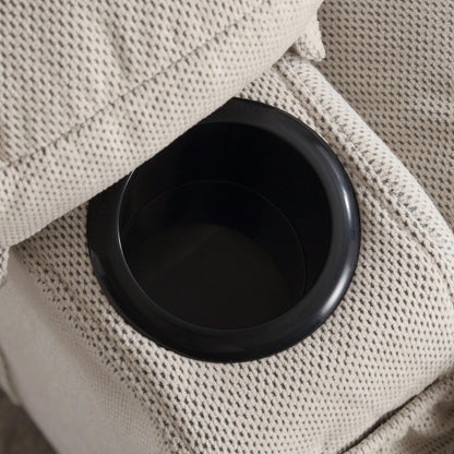 Fauteuil massant chauffant pivotant, avec port USB et 2 porte-gobelets dans les poches latérales