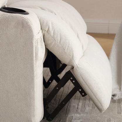 Fauteuil massant chauffant pivotant, avec port USB et 2 porte-gobelets dans les poches latérales