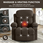 Canapé chauffant de massage inclinable pivotant, avec USB et 2 porte-gobelets dans les poches latérales