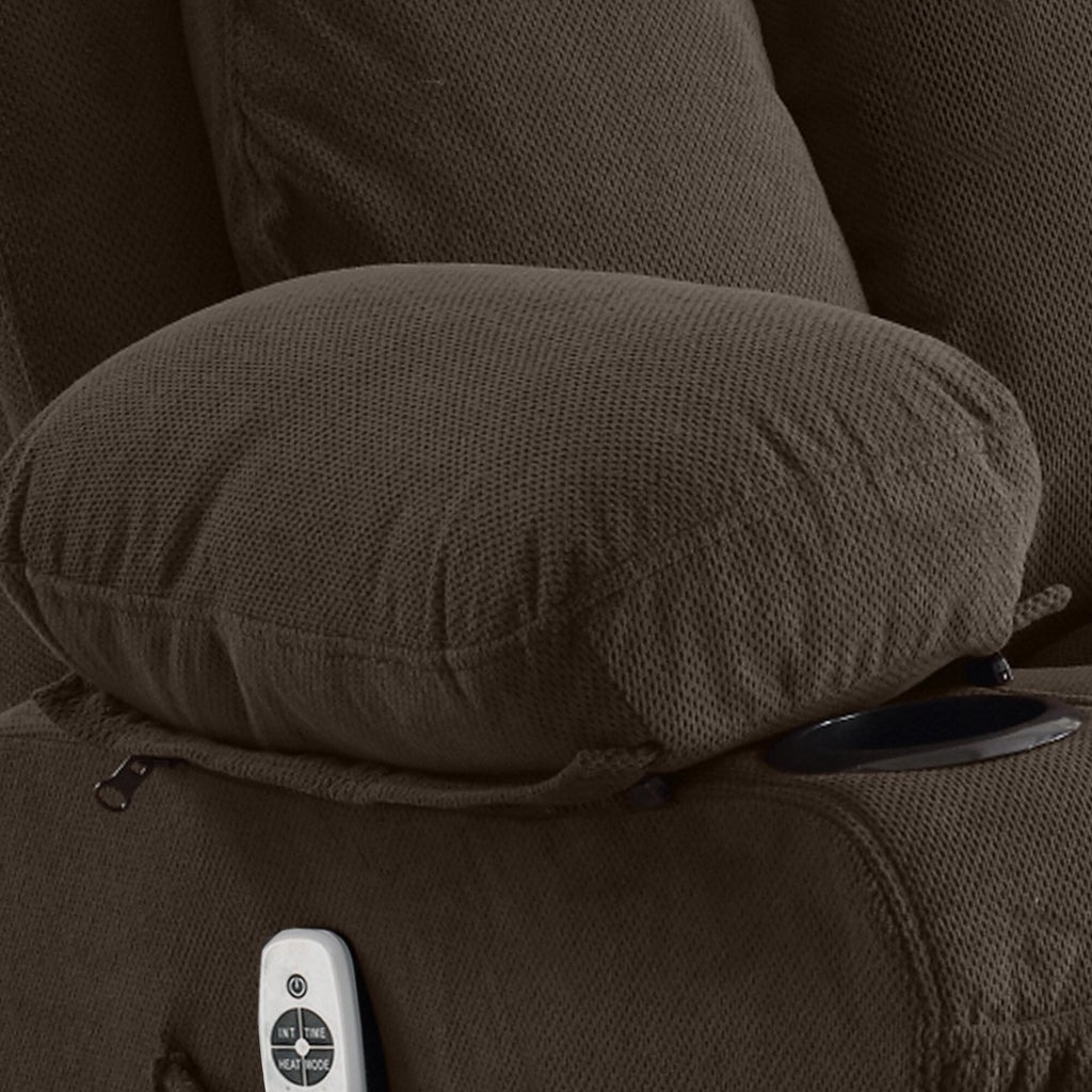 Canapé chauffant de massage inclinable pivotant, avec USB et 2 porte-gobelets dans les poches latérales