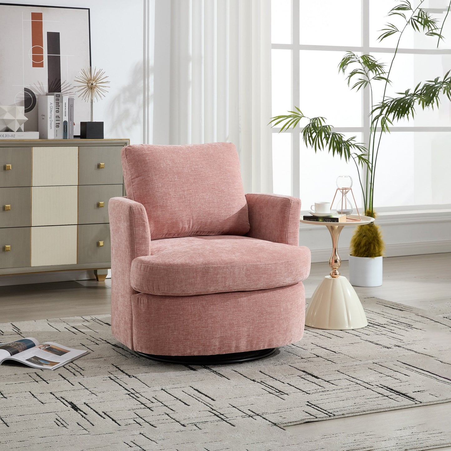 Chaise de bureau pivotante moderne avec hauteur réglable et rotation à 360 degrés pour le confort du bureau à domicile