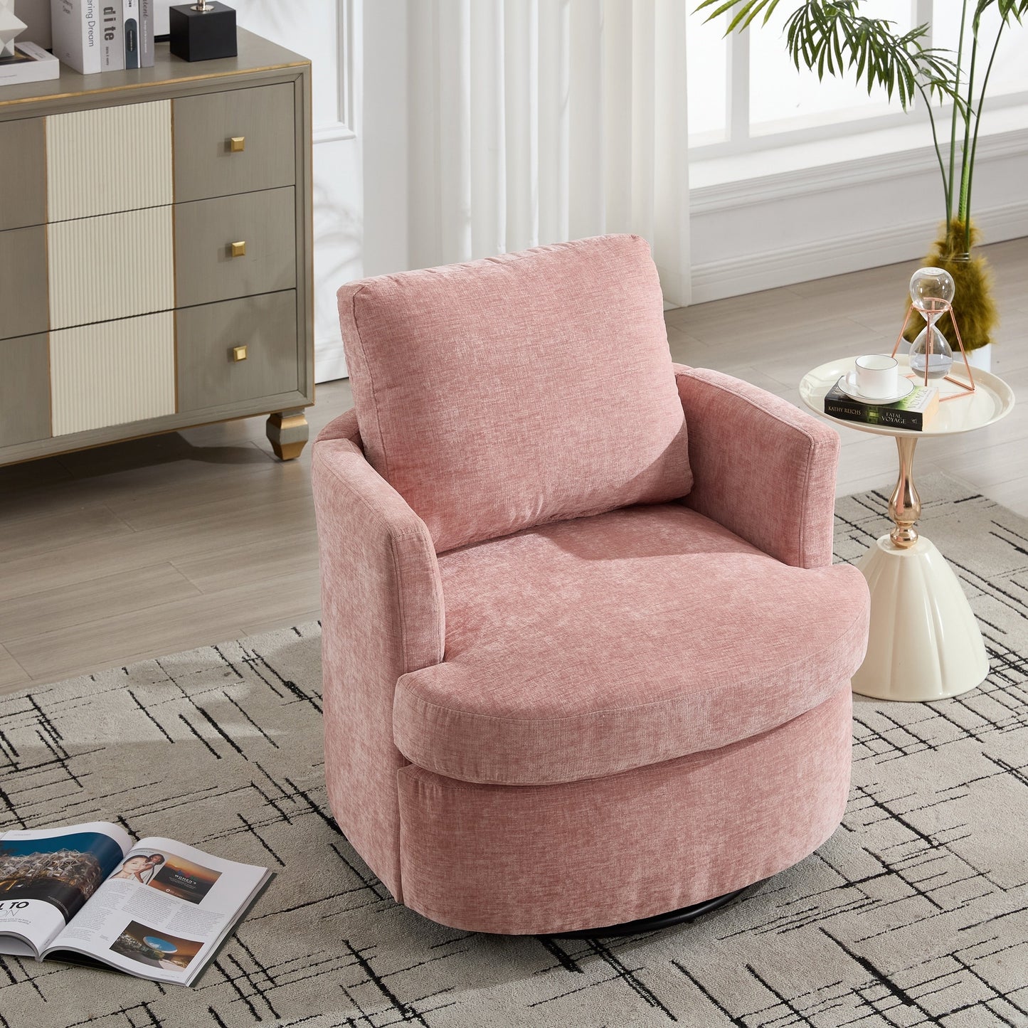 Chaise de bureau pivotante moderne avec hauteur réglable et rotation à 360 degrés pour le confort du bureau à domicile