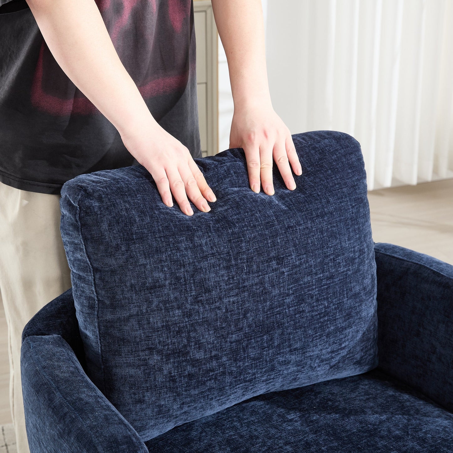 Chaise de bureau pivotante moderne avec hauteur réglable et rotation à 360 degrés pour le confort du bureau à domicile