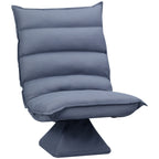 Fauteuil de sol pivotant, fauteuil inclinable à dossier capitonné, fauteuil de jeu en microfibre, fauteuil de salon sans accoudoirs avec dossier réglable
