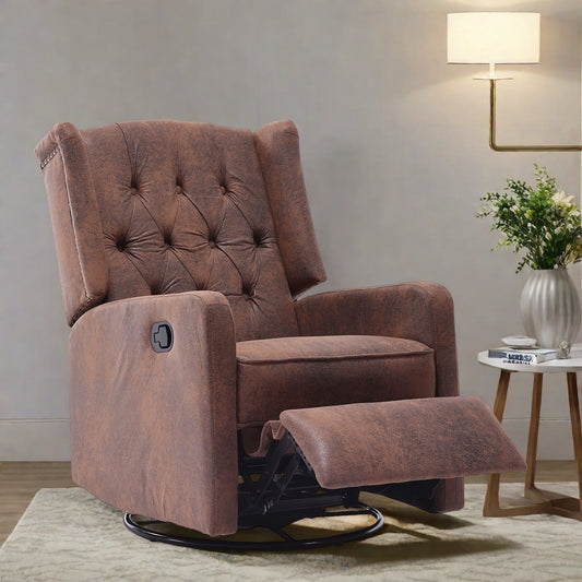 Fauteuil inclinable pivotant à bascule avec rotation à 360°, inclinaison réglable et design ergonomique