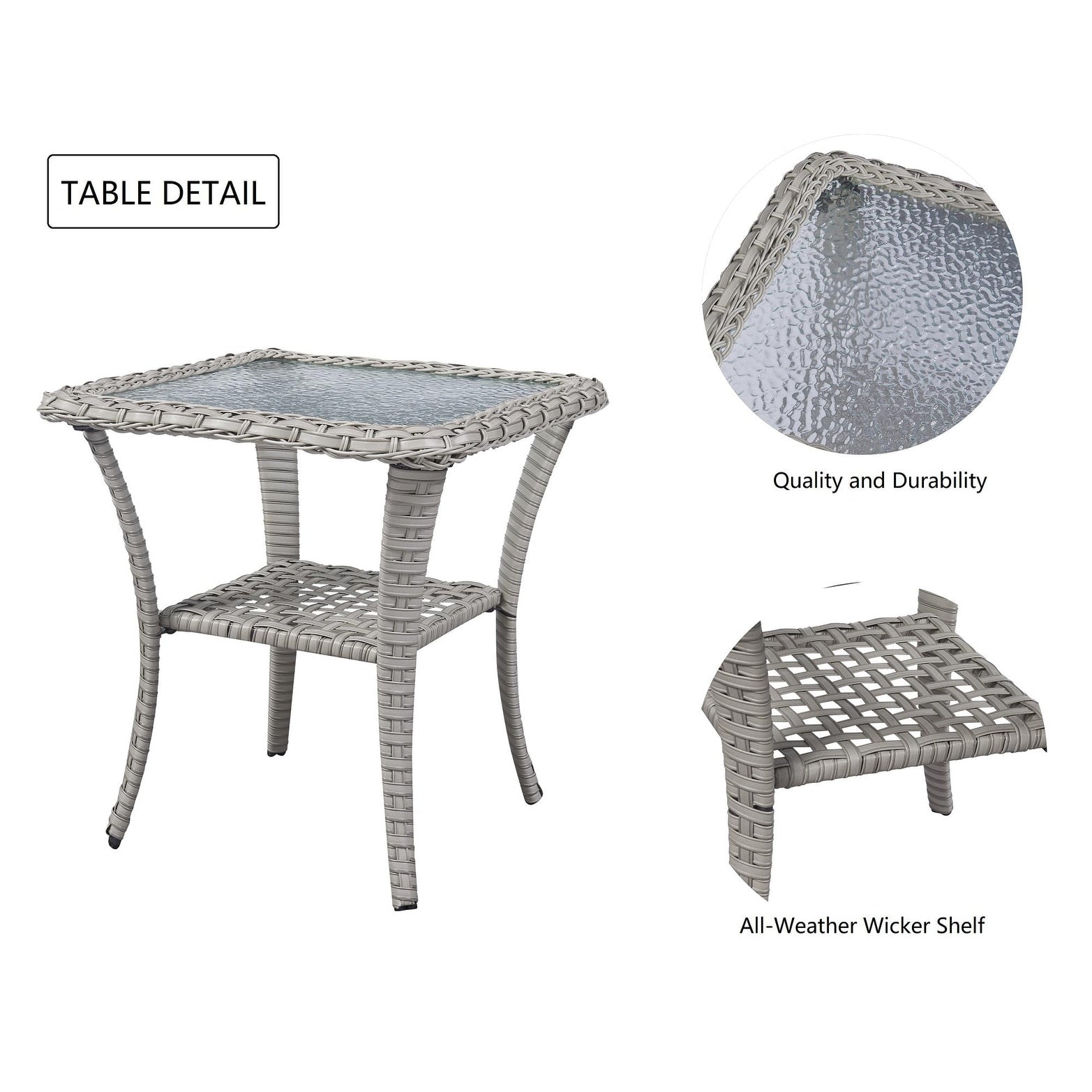 Ensemble de 3 meubles d'extérieur avec table et chaises pivotantes Gymojoy