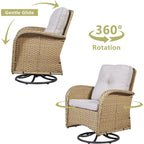 Ensemble de 3 meubles d'extérieur avec table et chaises pivotantes Gymojoy