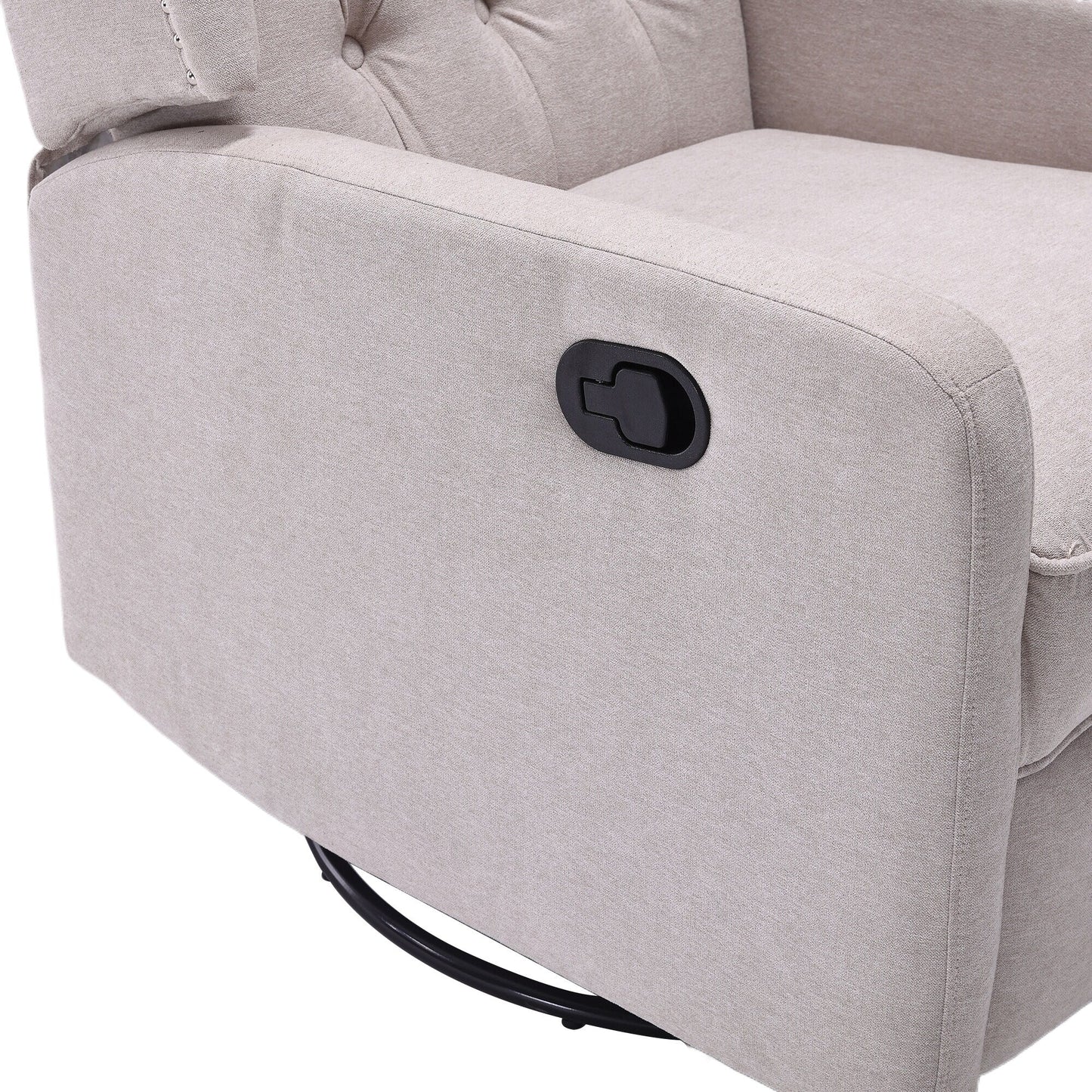 Fauteuil à bascule pivotant et inclinable avec repose-pieds, mouvement coulissant et design ergonomique