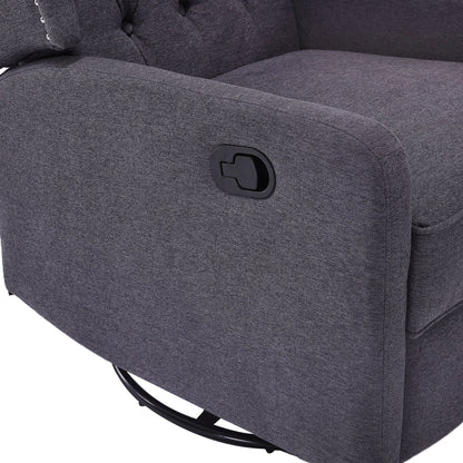 Fauteuil à bascule pivotant et inclinable avec repose-pieds, mouvement coulissant et design ergonomique
