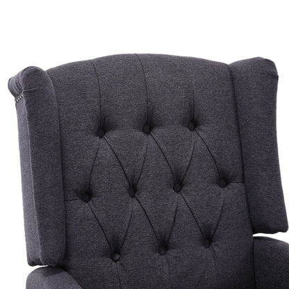 Fauteuil à bascule pivotant et inclinable avec repose-pieds, mouvement coulissant et design ergonomique