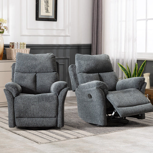 Fauteuil inclinable pivotant en tissu, canapé inclinable manuel, ensemble de deux